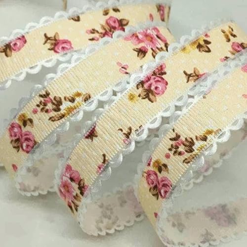5 Jahre, 1,5–3,8 cm, Blumenband mit Blumenprägung für handgefertigte Bastelarbeiten, Sammelalben, Ostern, Hochzeit, Weihnachten, Party, Deko, Verpackung, UR182-1 (2 cm) – 4,5 m von GTYFRD
