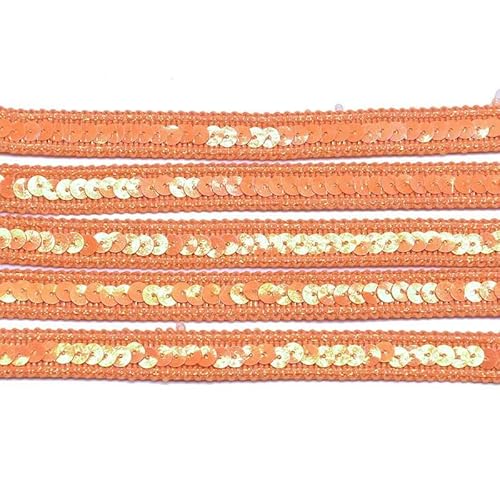 5 Meter 12 mm Paillettenband Gold Silber Spitzenbesatz Glitzerbänder Besatzstoff für Hochzeitstuch Kopfschmuck DIY Nähzubehör-B15-3,0 m von GTYFRD