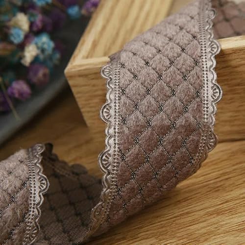 5 Yards, 25 mm/40 mm, Spitze, gewellter Rand, Beflockungsgitter, Band, DIY-Schleife, Haarschmuck, Kleidungsmaterial, Blumenstraußverpackung, braun, 25 mm 5 Yards, 25 mm/40 mm, Spitze, gewellter Rand, Beflockungsgitter, Band, DIY-Schleife, Haarschmuck, Kleidungsmaterial, Blumenstraußverpackung, braun, 25 mm von GTYFRD