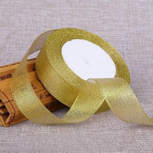 6–50 mm Glitzerbänder, 25 Yards, gold-/silberfarbenes metallisches Organzaband für Hochzeitstortendekoration, DIY-Bastelbedarf, Gold, Breite 40 mm 6–50 mm Glitzerbänder, 25 Yards, gold-/silberfarbenes metallisches Organzaband für Hochzeitstortendekoration, DIY-Bastelbedarf, Gold, Breite 40 mm von GTYFRD