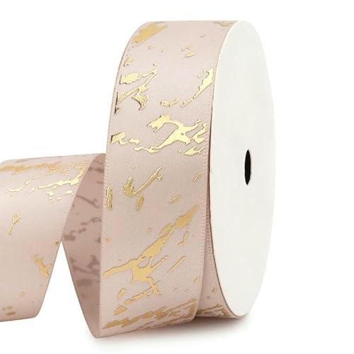 9,1 m Marmormuster-Serienband für DIY-Valentinstag, Hochzeit, Event, Party, Weihnachtsdekoration, Backen, Blumenstrauß-Dekoration – Champagner (25 mm) – 9,1 m von GTYFRD