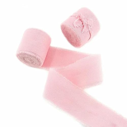 Ausgefranstes Baumwollseidenband mit Kanten, faltig, handgefertigt, zerrissen, für Hochzeitsfeiern, Blumenstrauß, Verpackungsdekorationen, DIY-Handwerk, 10–5 Yards von GTYFRD