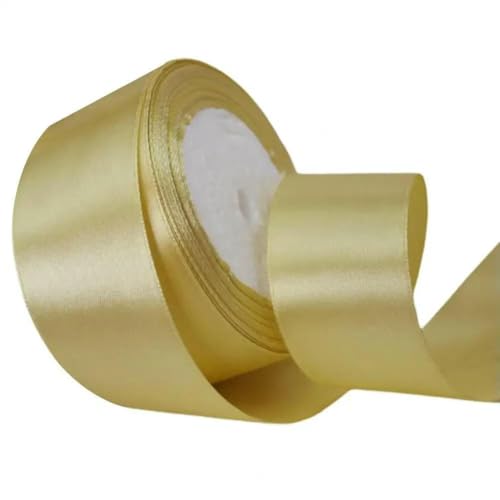 Hochzeitsband, 4 cm breites Band, elegante Satinbandrolle zum Verpacken von Hochzeitssträußen, Heimdekoration, 22 m x 4 cm breit für Schleife, Champagner Hochzeitsband, 4 cm breites Band, elegante Satinbandrolle zum Verpacken von Hochzeitssträußen, Heimdekoration, 22 m x 4 cm breit für Schleife, Champagner von GTYFRD