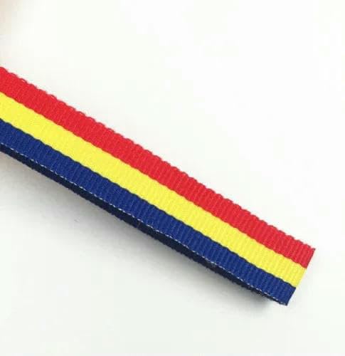 Kariertes Band zum Basteln, 10 mm, Polyester, 25 Yards, spanisches Ripsband, Dekoration für Schmetterlings-Haarspange, Rot, Gelb, 6 Farben, wie Rot, Gelb, Blau, S von GTYFRD