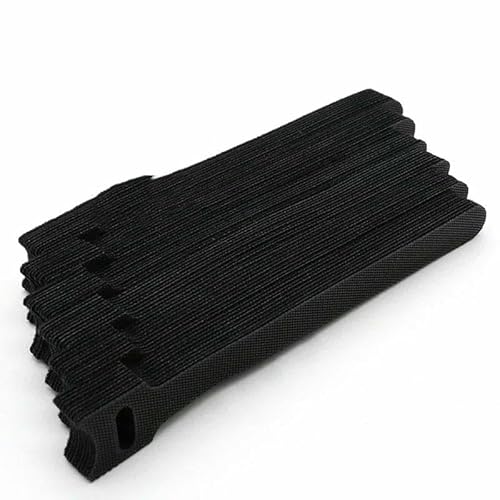 Lösbare Kabelbinder, Draht-Organizer, schwarz, 15, 20, 25, 30 cm, Nylon-Klettbänder, Wickel-Reißverschluss, Bündel, Verband, Binder, Kunststoffbefestigung, 20 Stück, 200 mm Lösbare Kabelbinder, Draht-Organizer, schwarz, 15, 20, 25, 30 cm, Nylon-Klettbänder, Wickel-Reißverschluss, Bündel, Verband, Binder, Kunststoffbefestigung, 20 Stück, 200 mm von GTYFRD