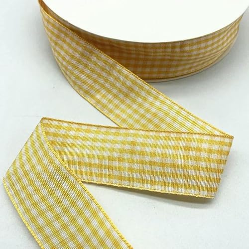 Neues 25 mm kariertes Baumwollband, Hochzeit, Weihnachtsdekoration, DIY-Nähstoff, handgefertigtes Schleifenband, Blumenverpackung – 56 –. von GTYFRD