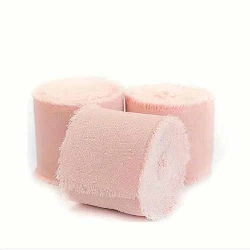 Rollen/Set, 5 m, ausgefranste Kanten, Satin, handgefertigt, Chiffon-Seidenband für Hochzeitseinladungen, Blumensträuße, Geburtstagsfeier, DIY-Dekoration – 12–3 Stück Rollen/Set, 5 m, ausgefranste Kanten, Satin, handgefertigt, Chiffon-Seidenband für Hochzeitseinladungen, Blumensträuße, Geburtstagsfeier, DIY-Dekoration – 12–3 Stück von GTYFRD
