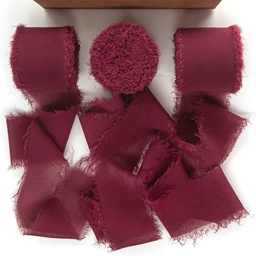 Rollen/Set, 5 m, ausgefranste Kanten, Satin, handgefertigt, Chiffon-Seidenband für Hochzeitseinladungen, Blumensträuße, Geburtstagsfeier, DIY-Dekoration – 5–3 Stück Rollen/Set, 5 m, ausgefranste Kanten, Satin, handgefertigt, Chiffon-Seidenband für Hochzeitseinladungen, Blumensträuße, Geburtstagsfeier, DIY-Dekoration – 5–3 Stück von GTYFRD