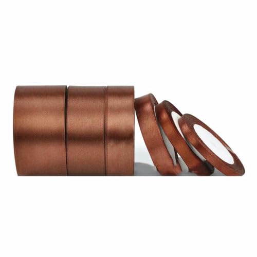 Satinband, 22 Meter, 6 mm, 10 mm, 15 mm, 25 mm, 38 mm, 50 mm, perfekt für Schärpen, Schleifen, handgefertigt, Basteln, Hochzeit, Party, Dekoration, Braun, Breite 25 mm Satinband, 22 Meter, 6 mm, 10 mm, 15 mm, 25 mm, 38 mm, 50 mm, perfekt für Schärpen, Schleifen, handgefertigt, Basteln, Hochzeit, Party, Dekoration, Braun, Breite 25 mm von GTYFRD