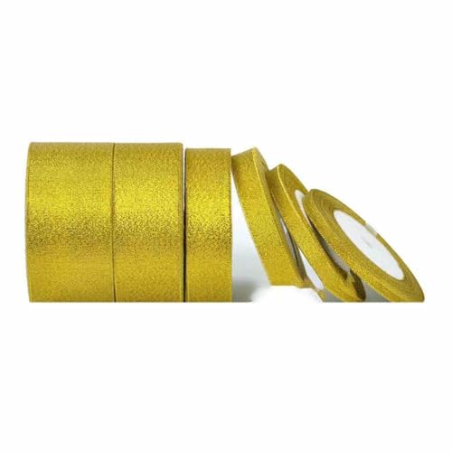 Satinband, 22 Meter, 6 mm, 10 mm, 15 mm, 25 mm, 38 mm, 50 mm, perfekt für Schärpen, Schleifen, handgefertigt, Basteln, Hochzeit, Party, Dekoration, Glitzergold, Breite 25 mm Satinband, 22 Meter, 6 mm, 10 mm, 15 mm, 25 mm, 38 mm, 50 mm, perfekt für Schärpen, Schleifen, handgefertigt, Basteln, Hochzeit, Party, Dekoration, Glitzergold, Breite 25 mm von GTYFRD