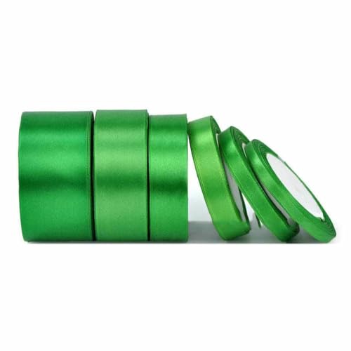 Satinband, 22 Meter, 6 mm, 10 mm, 15 mm, 25 mm, 38 mm, 50 mm, perfekt für Schärpen, Schleifen, handgefertigt, Basteln, Hochzeit, Party, Dekoration, Grün, Breite 25 mm Satinband, 22 Meter, 6 mm, 10 mm, 15 mm, 25 mm, 38 mm, 50 mm, perfekt für Schärpen, Schleifen, handgefertigt, Basteln, Hochzeit, Party, Dekoration, Grün, Breite 25 mm von GTYFRD
