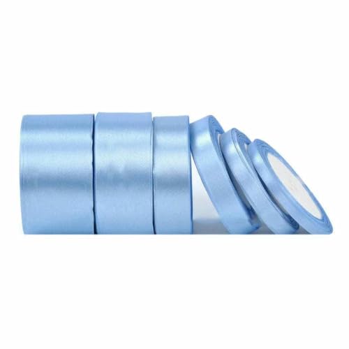 Satinband, 22 Meter, 6 mm, 10 mm, 15 mm, 25 mm, 38 mm, 50 mm, perfekt für Schärpen, Schleifen, handgefertigt, Basteln, Hochzeit, Party, Dekoration, Hellblau, Breite 6 mm Satinband, 22 Meter, 6 mm, 10 mm, 15 mm, 25 mm, 38 mm, 50 mm, perfekt für Schärpen, Schleifen, handgefertigt, Basteln, Hochzeit, Party, Dekoration, Hellblau, Breite 6 mm von GTYFRD