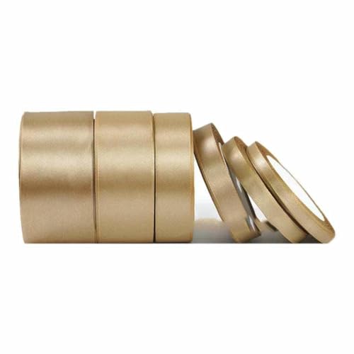 Satinband, 22 Meter, 6 mm, 10 mm, 15 mm, 25 mm, 38 mm, 50 mm, perfekt für Schärpen, Schleifen, handgefertigt, Basteln, Hochzeit, Party, Dekoration, Hellbraun, Breite 10 mm Satinband, 22 Meter, 6 mm, 10 mm, 15 mm, 25 mm, 38 mm, 50 mm, perfekt für Schärpen, Schleifen, handgefertigt, Basteln, Hochzeit, Party, Dekoration, Hellbraun, Breite 10 mm von GTYFRD