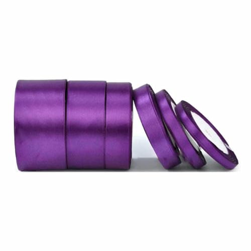 Satinband, 22 Meter, 6 mm, 10 mm, 15 mm, 25 mm, 38 mm, 50 mm, perfekt für Schärpen, Schleifen, handgefertigt, Basteln, Hochzeit, Party, Dekoration, Lila, Breite 6 mm Satinband, 22 Meter, 6 mm, 10 mm, 15 mm, 25 mm, 38 mm, 50 mm, perfekt für Schärpen, Schleifen, handgefertigt, Basteln, Hochzeit, Party, Dekoration, Lila, Breite 6 mm von GTYFRD