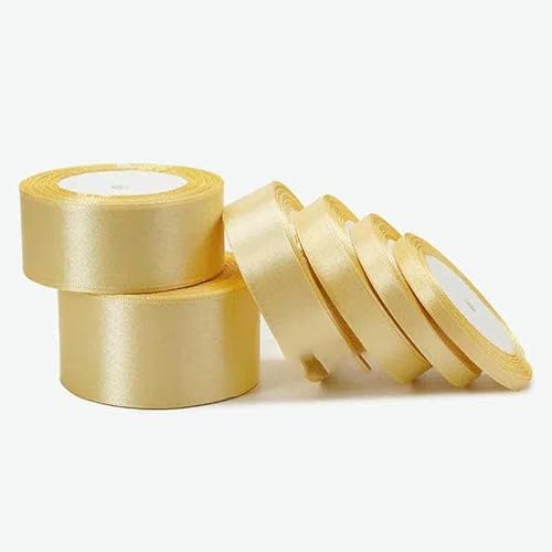 Satinband, 25 Yards, 6 mm – 50 mm, Schärpe, Schleife, handgefertigt, DIY, Basteln, Halloween, Weihnachten, Hochzeit, Geburtstag, Party, Dekoration, Champagnergold, Breite 6 mm Satinband, 25 Yards, 6 mm – 50 mm, Schärpe, Schleife, handgefertigt, DIY, Basteln, Halloween, Weihnachten, Hochzeit, Geburtstag, Party, Dekoration, Champagnergold, Breite 6 mm von GTYFRD