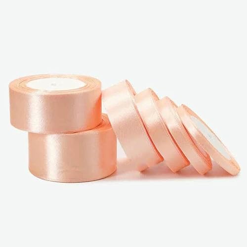 Satinband, 25 Yards, 6 mm – 50 mm, Schärpe, Wickelschleife, handgefertigt, DIY-Bastelarbeiten, Halloween, Weihnachten, Hochzeit, Geburtstag, Party-Dekoration, Pfirsich, Breite 25 mm Satinband, 25 Yards, 6 mm – 50 mm, Schärpe, Wickelschleife, handgefertigt, DIY-Bastelarbeiten, Halloween, Weihnachten, Hochzeit, Geburtstag, Party-Dekoration, Pfirsich, Breite 25 mm von GTYFRD