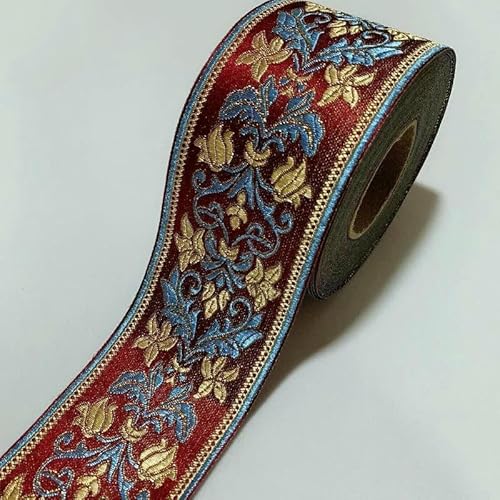 Spitzenband mit ethnischer Stickerei, Vintage-Stil, Jacquard-Spitzenbesatz, Streifen für Kleider, Kleidung, Taschen, Dekorationen, DIY-Nähzubehör, 6 cm, Rot, 100 cm Spitzenband mit ethnischer Stickerei, Vintage-Stil, Jacquard-Spitzenbesatz, Streifen für Kleider, Kleidung, Taschen, Dekorationen, DIY-Nähzubehör, 6 cm, Rot, 100 cm von GTYFRD
