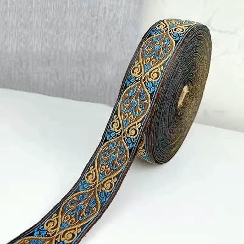 Spitzenband mit ethnischer Stickerei, Vintage-Stil, Jacquard-Spitzenbesatz, für Kleider, Kleidung, Taschen, Dekorationen, DIY-Nähzubehör, 3 cm, Blau, 100 cm Spitzenband mit ethnischer Stickerei, Vintage-Stil, Jacquard-Spitzenbesatz, für Kleider, Kleidung, Taschen, Dekorationen, DIY-Nähzubehör, 3 cm, Blau, 100 cm von GTYFRD