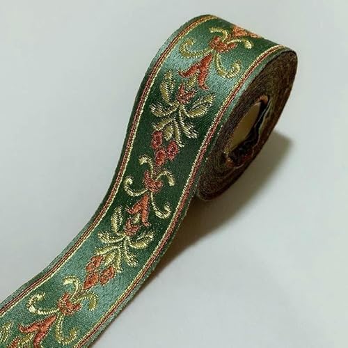 Spitzenband mit ethnischer Stickerei, Vintage-Stil, Jacquard-Spitzenbesatz, für Kleider, Kleidung, Taschen, Dekorationen, DIY-Nähzubehör, 3 cm, Grün, 100 cm Spitzenband mit ethnischer Stickerei, Vintage-Stil, Jacquard-Spitzenbesatz, für Kleider, Kleidung, Taschen, Dekorationen, DIY-Nähzubehör, 3 cm, Grün, 100 cm von GTYFRD
