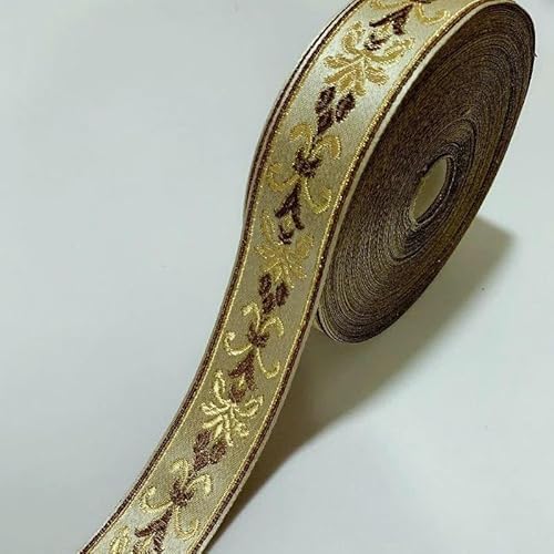Spitzenband mit ethnischer Stickerei, Vintage-Stil, Jacquard-Spitzenbesatz, für Kleider, Kleidung, Taschen, Dekorationen, DIY-Nähzubehör, 3 cm, goldfarben, 100 cm Spitzenband mit ethnischer Stickerei, Vintage-Stil, Jacquard-Spitzenbesatz, für Kleider, Kleidung, Taschen, Dekorationen, DIY-Nähzubehör, 3 cm, goldfarben, 100 cm von GTYFRD
