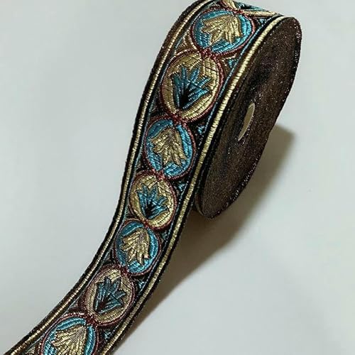 Spitzenband mit ethnischer Stickerei, Vintage-Stil, Jacquard-Spitzenbesatz, für Kleider, Kleidung, Taschen, Dekorationen, DIY-Nähzubehör, 4 cm, Blau, 100 cm Spitzenband mit ethnischer Stickerei, Vintage-Stil, Jacquard-Spitzenbesatz, für Kleider, Kleidung, Taschen, Dekorationen, DIY-Nähzubehör, 4 cm, Blau, 100 cm von GTYFRD