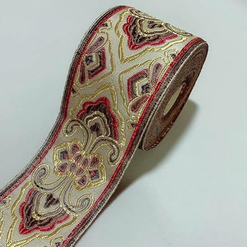 Spitzenband mit ethnischer Stickerei, Vintage-Stil, Jacquard-Spitzenbesatz, für Kleider, Kleidung, Taschen, Dekorationen, DIY-Nähzubehör, 6 cm, Golden2–100 cm Spitzenband mit ethnischer Stickerei, Vintage-Stil, Jacquard-Spitzenbesatz, für Kleider, Kleidung, Taschen, Dekorationen, DIY-Nähzubehör, 6 cm, Golden2–100 cm von GTYFRD