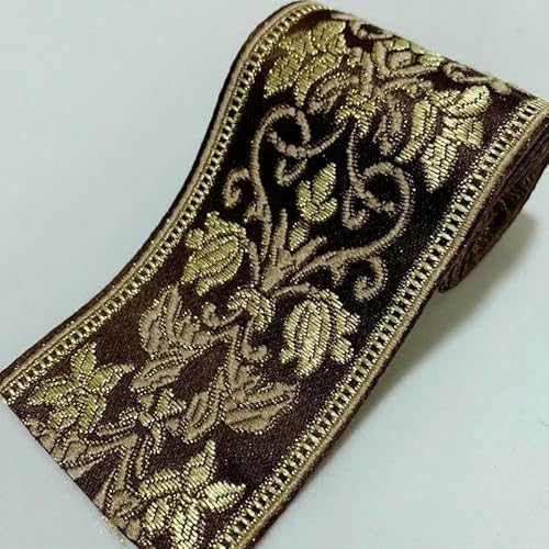 Spitzenband mit ethnischer Stickerei, Vintage-Stil, Jacquard-Spitzenbesatz, für Kleider, Kleidung, Taschen, Dekorationen, DIY-Nähzubehör, 6 cm, Golden3–100 cm Spitzenband mit ethnischer Stickerei, Vintage-Stil, Jacquard-Spitzenbesatz, für Kleider, Kleidung, Taschen, Dekorationen, DIY-Nähzubehör, 6 cm, Golden3–100 cm von GTYFRD