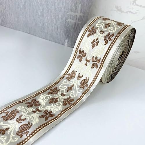 Spitzenband mit ethnischer Stickerei, Vintage-Stil, Jacquard-Spitzenbesatz, für Kleider, Kleidung, Taschen, Dekorationen, DIY-Nähzubehör, 6 cm, Kaffeebraun, 2–100 cm Spitzenband mit ethnischer Stickerei, Vintage-Stil, Jacquard-Spitzenbesatz, für Kleider, Kleidung, Taschen, Dekorationen, DIY-Nähzubehör, 6 cm, Kaffeebraun, 2–100 cm von GTYFRD