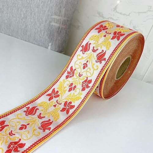 Spitzenband mit ethnischer Stickerei, Vintage-Stil, Jacquard-Spitzenbesatz, für Kleider, Kleidung, Taschen, Dekorationen, DIY-Nähzubehör, 6 cm, Orange, 100 cm Spitzenband mit ethnischer Stickerei, Vintage-Stil, Jacquard-Spitzenbesatz, für Kleider, Kleidung, Taschen, Dekorationen, DIY-Nähzubehör, 6 cm, Orange, 100 cm von GTYFRD