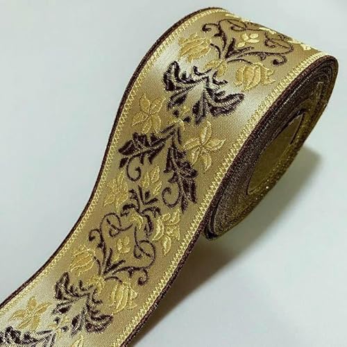 Spitzenband mit ethnischer Stickerei, Vintage-Stil, Jacquard-Spitzenbesatz, für Kleider, Kleidung, Taschen, Dekorationen, DIY-Nähzubehör, 6 cm, goldfarben, 100 cm Spitzenband mit ethnischer Stickerei, Vintage-Stil, Jacquard-Spitzenbesatz, für Kleider, Kleidung, Taschen, Dekorationen, DIY-Nähzubehör, 6 cm, goldfarben, 100 cm von GTYFRD