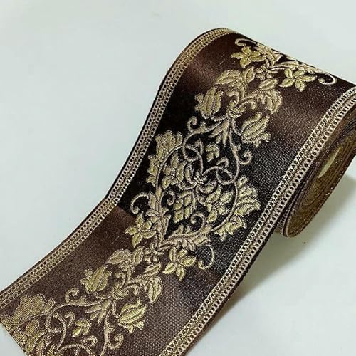 Spitzenband mit ethnischer Stickerei, Vintage-Stil, Jacquard-Spitzenbesatz, für Kleider, Kleidung, Taschen, Dekorationen, DIY-Nähzubehör, 8 cm, Kaffeebraun, 100 cm Spitzenband mit ethnischer Stickerei, Vintage-Stil, Jacquard-Spitzenbesatz, für Kleider, Kleidung, Taschen, Dekorationen, DIY-Nähzubehör, 8 cm, Kaffeebraun, 100 cm von GTYFRD