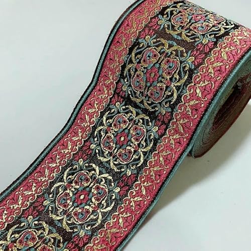 Spitzenband mit ethnischer Stickerei, Vintage-Stil, Jacquard-Spitzenbesatz, für Kleider, Kleidung, Taschen, Dekorationen, DIY-Nähzubehör, 8 cm, Rosarot, 100 cm Spitzenband mit ethnischer Stickerei, Vintage-Stil, Jacquard-Spitzenbesatz, für Kleider, Kleidung, Taschen, Dekorationen, DIY-Nähzubehör, 8 cm, Rosarot, 100 cm von GTYFRD