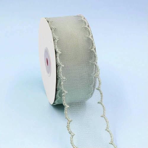 Transparentes Chiffonband, Organza-Satinband, 3,8 cm breit, für Haarschleifen-Clip-Accessoires und Dekoration für Festivals, Hochzeiten und Brautpartys, 7,6 cm lang, 4,5 m Transparentes Chiffonband, Organza-Satinband, 3,8 cm breit, für Haarschleifen-Clip-Accessoires und Dekoration für Festivals, Hochzeiten und Brautpartys, 7,6 cm lang, 4,5 m von GTYFRD