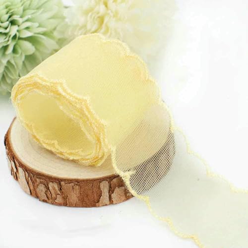 Transparentes Chiffonband, Organza-Satinband, 3,8 cm breit, für Haarschleifen-Clip-Accessoires und Dekorationen für Festivals, Hochzeiten und Brautpartys, 25,4 cm lang, 4,5 m Transparentes Chiffonband, Organza-Satinband, 3,8 cm breit, für Haarschleifen-Clip-Accessoires und Dekorationen für Festivals, Hochzeiten und Brautpartys, 25,4 cm lang, 4,5 m von GTYFRD