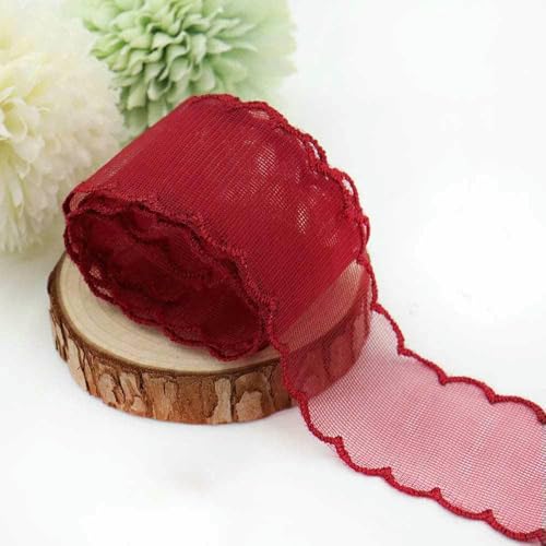 Transparentes Chiffonband, Organza-Satinband, 3,8 cm breit, für Haarschleifen-Clip-Accessoires und Dekorationen für Festivals, Hochzeiten und Brautpartys, 3,6 cm lang, 4,5 m Transparentes Chiffonband, Organza-Satinband, 3,8 cm breit, für Haarschleifen-Clip-Accessoires und Dekorationen für Festivals, Hochzeiten und Brautpartys, 3,6 cm lang, 4,5 m von GTYFRD