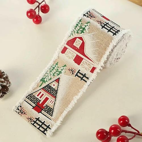 Weihnachtsband, bedrucktes Sackleinenband zum Verpacken von DIY-Haarschleifen, Weihnachtsbaumband, Weihnachtsdekoration für Zuhause, 200 x 6 cm, Braun 02, Sonstiges Weihnachtsband, bedrucktes Sackleinenband zum Verpacken von DIY-Haarschleifen, Weihnachtsbaumband, Weihnachtsdekoration für Zuhause, 200 x 6 cm, Braun 02, Sonstiges von GTYFRD