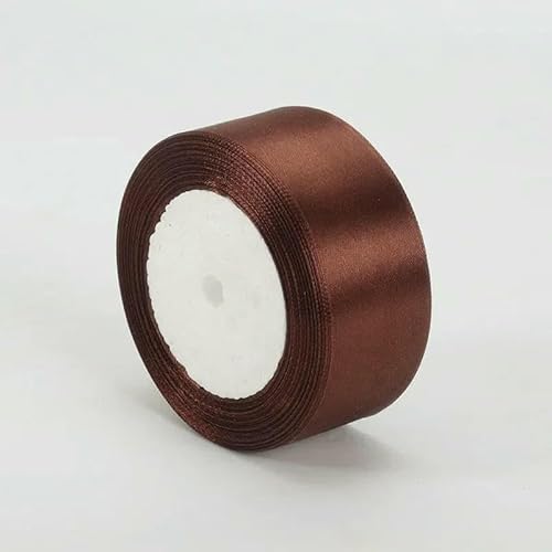 cm Bandrolle, Satinband, Stoffband zum Basteln, Satinband für Schleifen, künstliche DIY-Bekleidung zum Nähen, DD002-COFFEE-22M(L)-4cm-22M von GTYFRD
