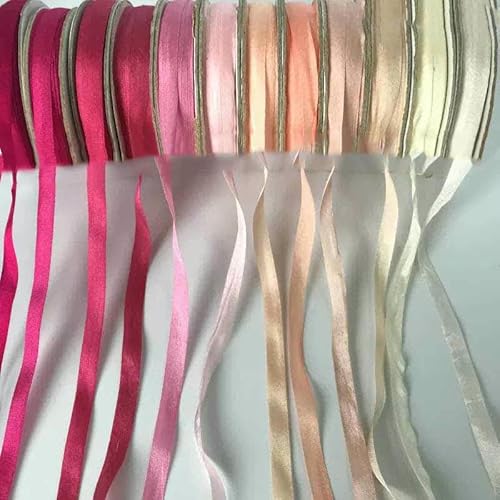 mm, 10 bis 50 m pro Rolle, 100% natürliches Seidensatin-Taftband, einfarbig für Stickmuster, Versand-001 (weiße Farbe) – 100 m von GTYFRD