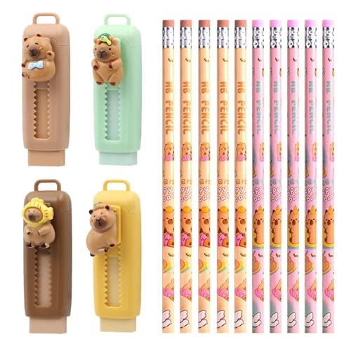4 Stücke Cartoon Capybara Eraser Und 10 Stück Stifte, Tierstyling -Radiergummi, Zeichnen Von Accessoires, Kreatives Niedliches Briefpapier, Studentengeschenke. 4 Stücke Cartoon Capybara Eraser Und 10 Stück Stifte, Tierstyling -Radiergummi, Zeichnen Von Accessoires, Kreatives Niedliches Briefpapier, Studentengeschenke. von GTYHH