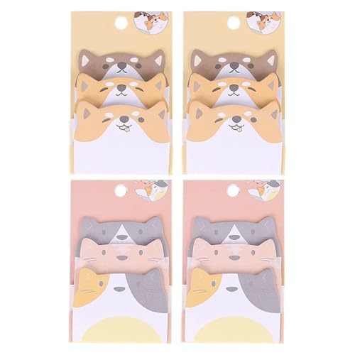 4-Teiliges Cartoon-Haftnotizen-Set, Niedliche Haftnotizen, Lustige Haftnotizen, Tierische Haftnotizen, Geeignet Für Kinder Zum Posten Von Notizen von GTYHH