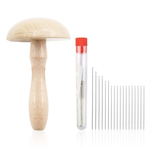 GTYHH 1 Stück Pilzstopfen, 1 Satz Nähnadeln, Holzpilz-Patcher, Kreative Pilzwerkzeuge, DIY-Nähzubehör GTYHH 1 Stück Pilzstopfen, 1 Satz Nähnadeln, Holzpilz-Patcher, Kreative Pilzwerkzeuge, DIY-Nähzubehör von GTYHH
