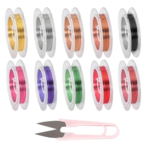 GTYHH 10 Stück Kupferdraht Und 1 Stück Schere, DIY -Handgefertigte Materialien, Perlendraht, Schmuckzubehör, Schmuckherstellung. GTYHH 10 Stück Kupferdraht Und 1 Stück Schere, DIY -Handgefertigte Materialien, Perlendraht, Schmuckzubehör, Schmuckherstellung. von GTYHH