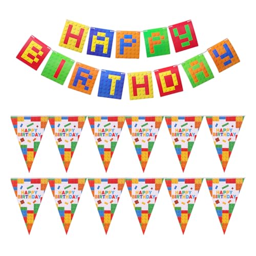 GTYHH 2 Stücke Bunte Bausteine Ziehen Flaggen, Cartoon -Papierwimpelflaggen, Briefe Geburtstagsflaggen, Kinderpartydekorationen. GTYHH 2 Stücke Bunte Bausteine Ziehen Flaggen, Cartoon -Papierwimpelflaggen, Briefe Geburtstagsflaggen, Kinderpartydekorationen. von GTYHH