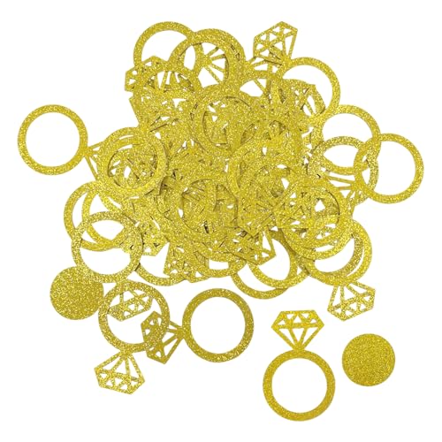 GTYHH 200 Stück Verlobungsring-Konfetti, Gold-Glitzer-Ring-Konfetti, Party-Tischdeko-Konfetti, Verlobungsfeier-Dekorationen GTYHH 200 Stück Verlobungsring-Konfetti, Gold-Glitzer-Ring-Konfetti, Party-Tischdeko-Konfetti, Verlobungsfeier-Dekorationen von GTYHH