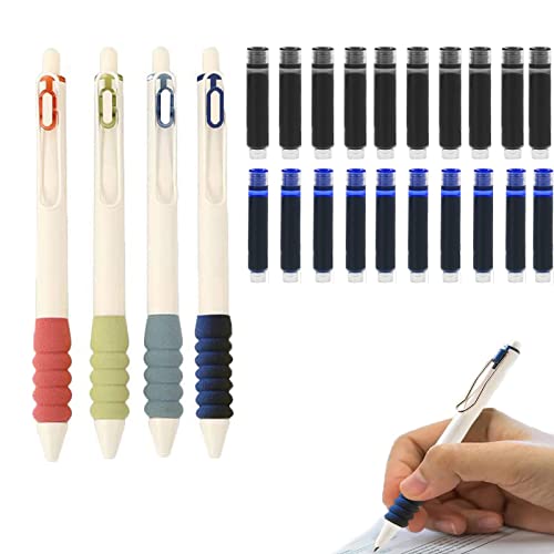 4Stück Einziehbarer Füllfederhalter, Einziehbarer Füllfederhalter, Cloud Grip Brush Title Pen Super weicher Stift,Schreibstift ohne Tinte, Füllfederhalter, nachfüllbar,0.5mm extra feine Spitze (B)… von GUAHKUN