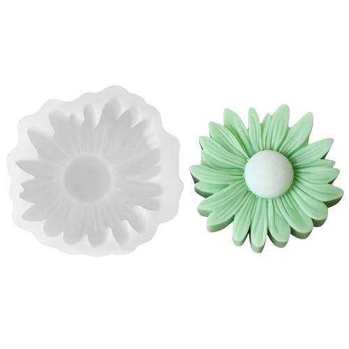 GUAHKUN 2 Stück Silikonformen Blumen Pfingstrose Daisy 3D Kerzenformen Für DIY Handmade Candles Crafts Gießformen von GUAHKUN