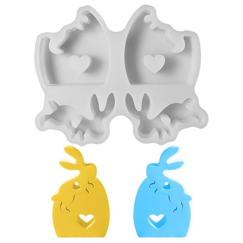 GUAHKUN 3D Osterhasen Silikonformen Gießformen Set Für Handmade Crafts Easter Bunny Mold Hase Backform Aus Lebensmittelechtem Silikon (A) von GUAHKUN