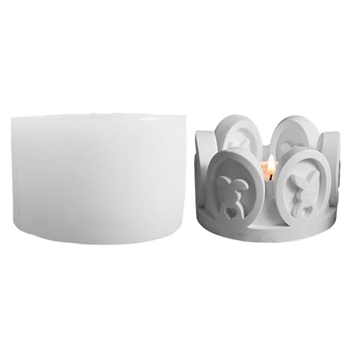 GUAHKUN 3D Silikonformen Für Osterdekoration Hase Kerzenhalter Gießformen Aus Lebensmittelechtem Silikon DIY Handwerk Gipsformen Zum Gießen (A) von GUAHKUN