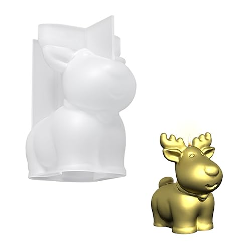 GUAHKUN 3D Weihnachts Silikonformen, DIY Gießform Weihnachten, Silikonglocken-Elch-Sockenformen, Kerzenform 3D Kerze Form Für Weihnachten Party Dekor (01) von GUAHKUN