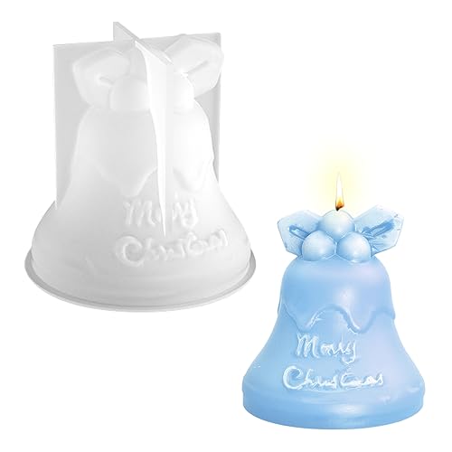 GUAHKUN 3D Weihnachts Silikonformen, DIY Gießform Weihnachten, Silikonglocken-Elch-Sockenformen, Kerzenform 3D Kerze Form Für Weihnachten Party Dekor (04) von GUAHKUN